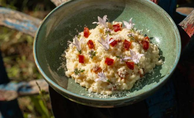 Recette d'un risotto avec des produits frais à Saint-Tropez